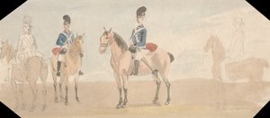 De lichte dragonders door Paul Sandby